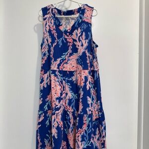 Lilly Pulitzer Blue and Pink Coral Print Dress